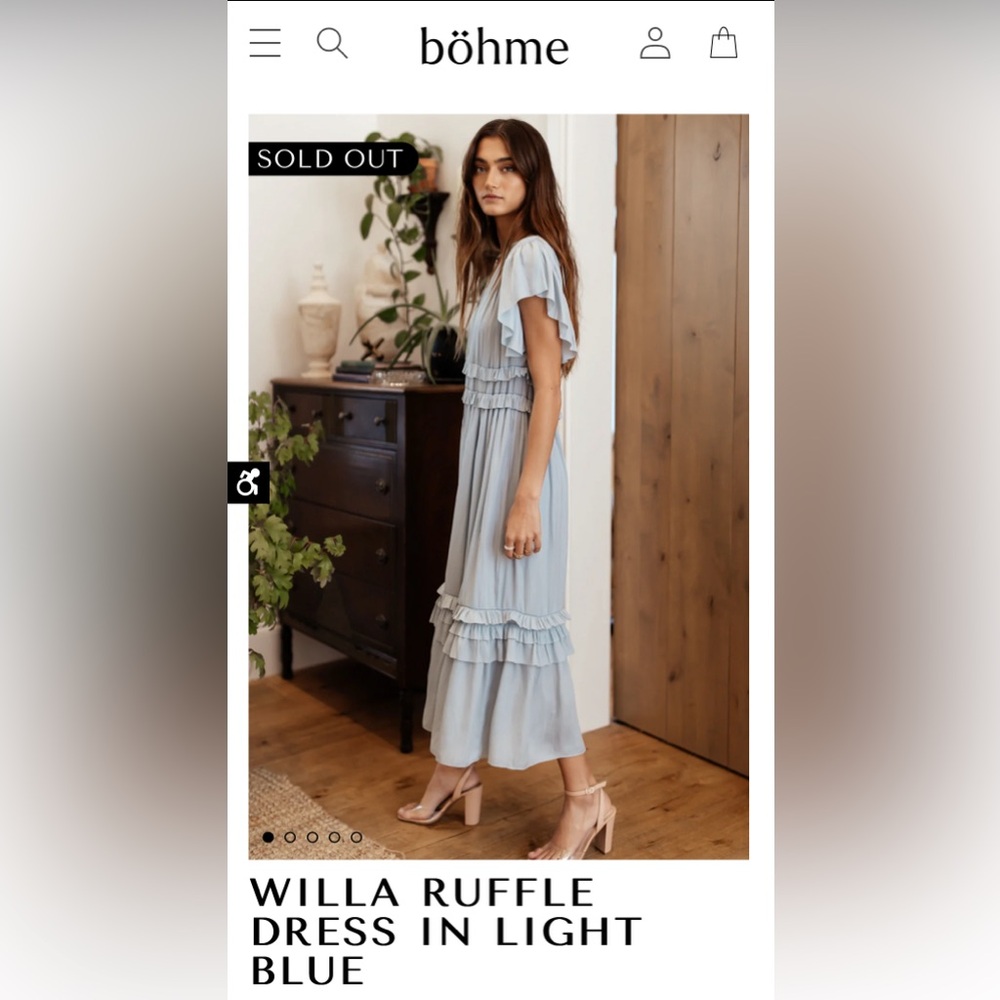 bohme WILLA RUFFLE DRESS IN LIGHT BLUE